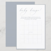 Moderne kalligrafie | Baby Bingo Dusty Blue (Voorkant / Achterkant)