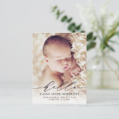 Moderne kalligrafie-Baby Briefkaart (Staand voorkant)