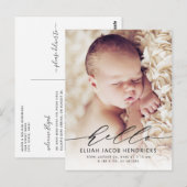 Moderne kalligrafie-Baby Briefkaart (Voorkant / Achterkant)