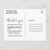 Moderne kalligrafie Baby Foto bedankt Briefkaart (Achterkant)