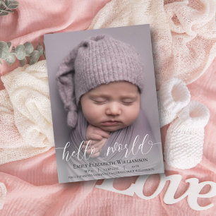 Moderne kalligrafie baby Girl Foto aankondiging