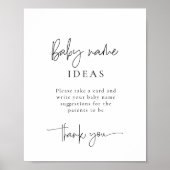 Moderne kalligrafie baby naam ideeën poster (Voorkant)