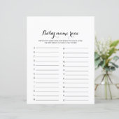 Moderne kalligrafie Baby Naam Race Baby shower Gam (Staand voorkant)