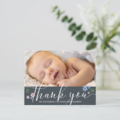 Moderne kalligrafie Baby shower Dank u wel Briefkaart (Staand voorkant)