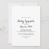 Moderne kalligrafie-Baby Sprinkle Kaart (Voorkant)