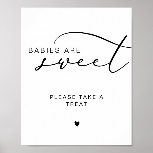 Moderne kalligrafie baby's zijn zoet Baby shower Poster (Voorkant)