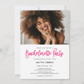 Moderne kalligrafie Bachelorette Party foto Kaart (Voorkant)
