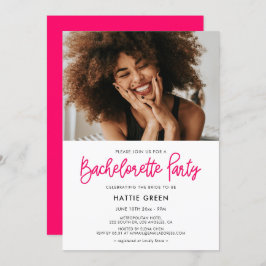 Moderne kalligrafie Bachelorette Party foto Kaart