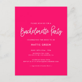 Moderne kalligrafie Bachelorette Party uitnodiging