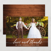 Moderne kalligrafie Bedankt Hout Weddenschap (Voorkant / Achterkant)