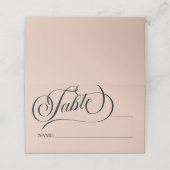 Moderne kalligrafie Beige bruiloft Plaatskaartje (Buitenkant ongevouwen)