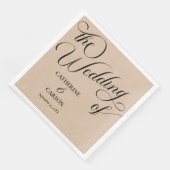 Moderne kalligrafie Beige bruiloft Servet (Hoek)