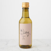 Moderne kalligrafie Beige bruiloft Wijn Etiket (Voorkant)