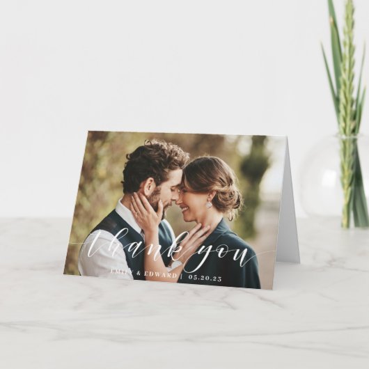 Moderne kalligrafie Berichten Foto bedankt (Voorkant)