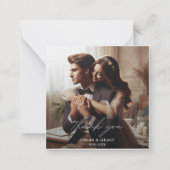 Moderne kalligrafie Berichten Foto bedankt Notitiekaartje (Voorkant)