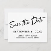 Moderne kalligrafie bespaart de datum waarop Gold Save The Date (Voorkant)