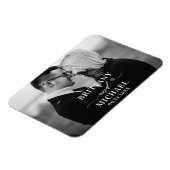 Moderne kalligrafie bespaart de datum zwart-wit magneet (Linkerzijde)