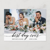 Moderne kalligrafie Beste dag ooit bruiloft Hartel Briefkaart (Voorkant)