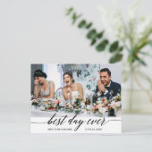 Moderne kalligrafie Beste dag ooit Trouw Dank je w Briefkaart (Staand voorkant)