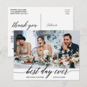 Moderne kalligrafie Beste dag ooit Trouw Dank je w Briefkaart (Voorkant / Achterkant)