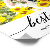 Moderne kalligrafie Beste dag van het huwelijk Poster (Hoek)