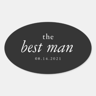 Moderne kalligrafie beste man bruiloft ovale Stick Sticker