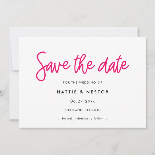 Moderne kalligrafie Bewaar de datum uitnodiging (Voorkant)