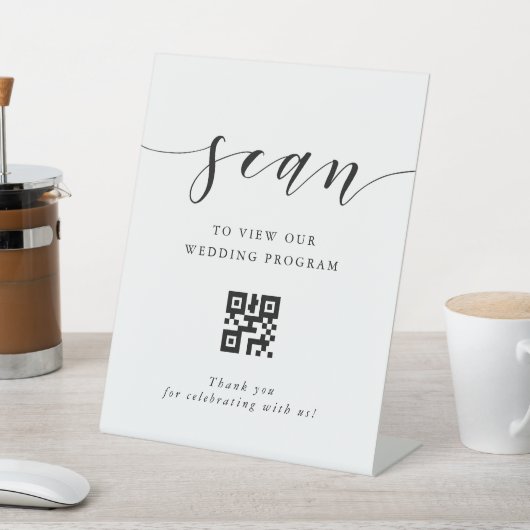 Moderne kalligrafie Bieden QR-code Reclamebord Met Voetstuk (Insitu)