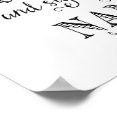 Moderne kalligrafie Blaadje met duimafdruk afdruk Poster (Hoek)