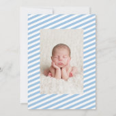 Moderne kalligrafie blauw | Aankondiging geboorte (Achterkant)