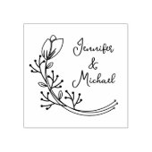 Moderne kalligrafie Bloemenbruiloft Rubberstempel (Afrduk)