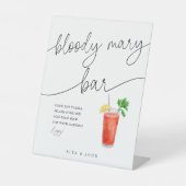 Moderne kalligrafie Bloody Mary Bar Trouwbord Reclamebord Met Voetstuk (Voorkant)