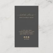 Moderne kalligrafie Blush & Gray Loyalty Verticaal Visitekaartje (Achterkant)