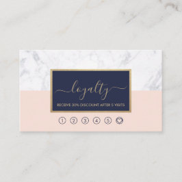 Moderne kalligrafie Blush & Midnight Blue Loyalty Visitekaartje