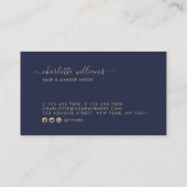 Moderne kalligrafie Blush & Midnight Blue Loyalty Visitekaartje (Achterkant)