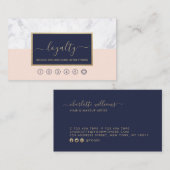 Moderne kalligrafie Blush & Midnight Blue Loyalty Visitekaartje (Voorkant / Achterkant)