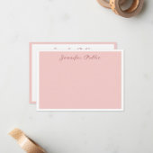 Moderne kalligrafie Blush Pink Elegant Sjabloon (Voorkant / Achterkant in situ)