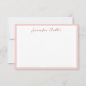 Moderne kalligrafie Blush Pink Elegant Sjabloon (Achterkant)