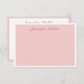 Moderne kalligrafie Blush Pink Elegant Sjabloon (Voorkant / Achterkant)