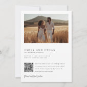 Moderne kalligrafie Boho QR Code Foto Save The Date (Achterkant)