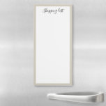Moderne kalligrafie boodschappenlijst magnetisch notitieblok<br><div class="desc">Op maat ontworpen magnetisch notitieblok met een modern,  eenvoudig ontwerp.</div>