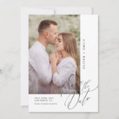 Moderne kalligrafie boog foto opslaan van de datum kaart (Voorkant)