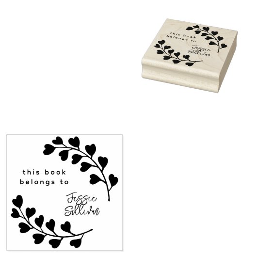 Moderne kalligrafie Botanisch groot aangepast boek Rubberstempel (Gestempeld)