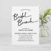 Moderne kalligrafie Bridal Brunch Striped Gold Bac Kaart (Staand voorkant)