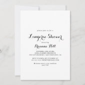 Moderne kalligrafie Bridal Lingerie Shower Kaart (Voorkant)