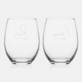 Moderne kalligrafie bruid & bruidegom zwart ID1025 Wijnglas Zonder Voet (Achterkant)