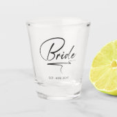 Moderne kalligrafie Bruid ID1025 Shot Glas (Voorkant)