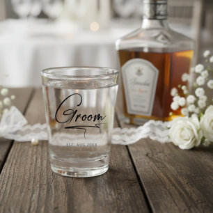 Moderne kalligrafie Bruidegom ID1025 Shot Glas
