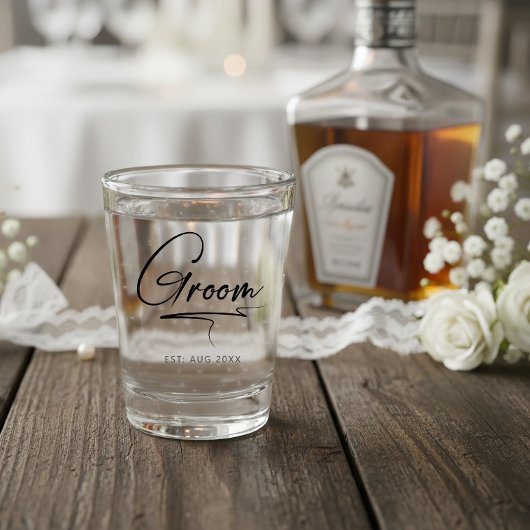 Moderne kalligrafie Bruidegom ID1025 Shot Glas