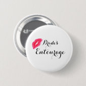 Moderne kalligrafie bruids entourage ronde button 5,7 cm (Voorkant /achterkant)